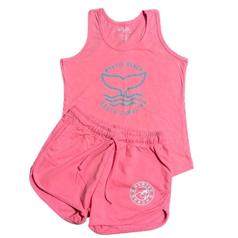 Myrtle Beach Outfit Girl’s Large Carolina’s Aqua Kids South Carolina Pink Set